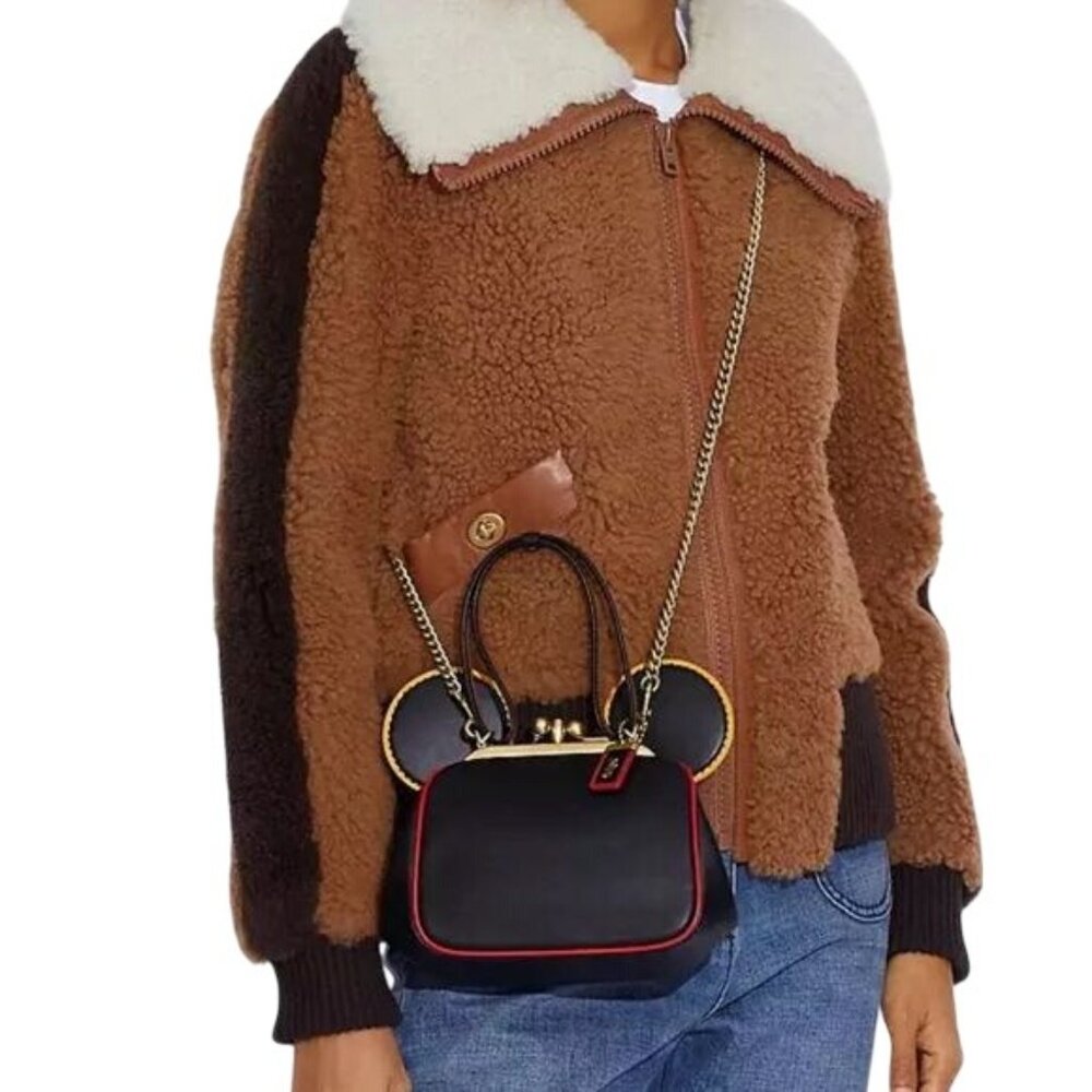 SOLD Coach X Disney Mickey Mouse Keith Haring Double Kisslock Leather Crossbody - Picture 10 of 11